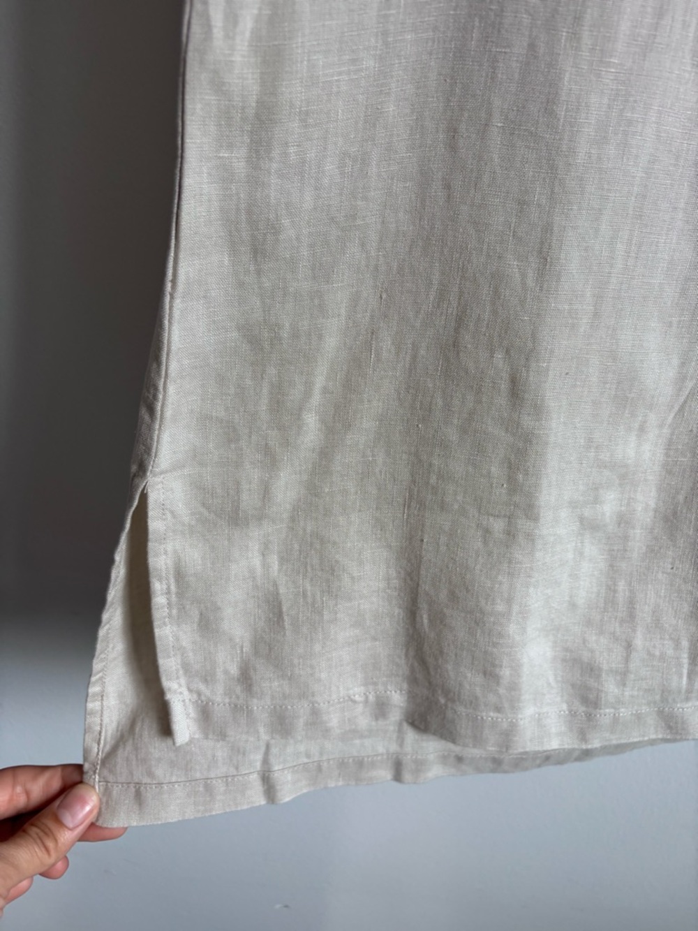 Ellen Tracy Light Cream 100% Linen Zip-Front Sleeveless tank M - Picture 4 of 9